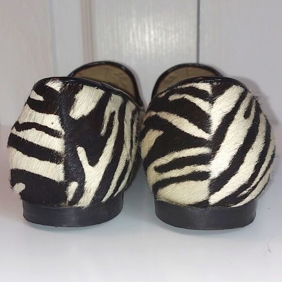 Peter Kent Zebra Print Calf Hair Loafers Sz 37 - Picture 6 of 11